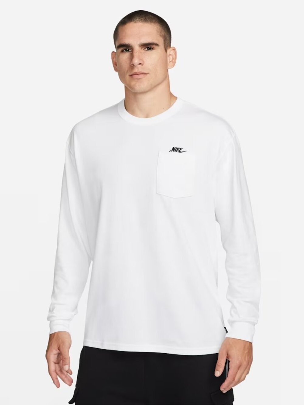 Nike Men's Premium Essential Long Sleeve Pocket T-Shirt - White